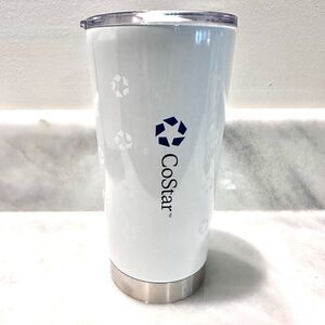 NWOT CoStar Stainless Steel Insulated Double Wall Tumbler Cup W/ Lid White 20oz